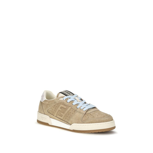 Beige Calf Leather Bos Taurus Athletic Sneakers