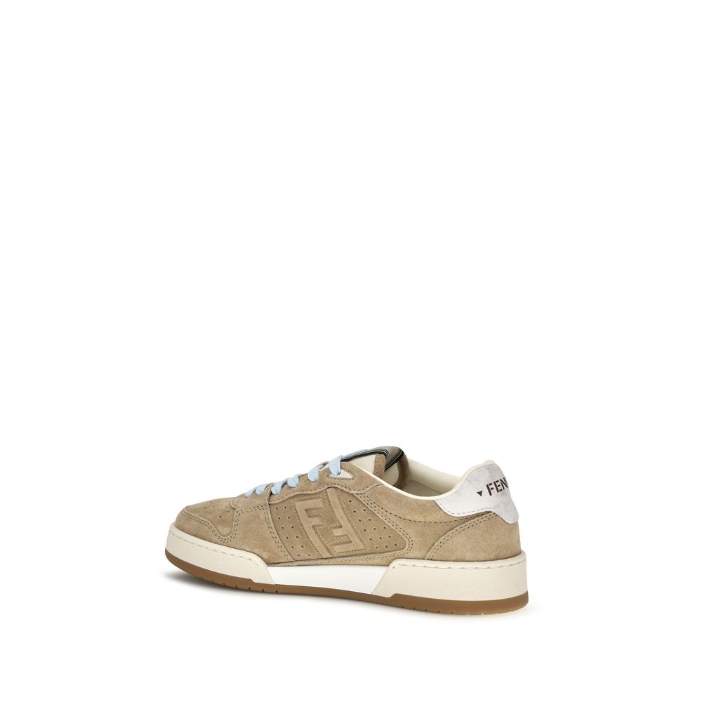 Beige Calf Leather Bos Taurus Low Top Sneakers