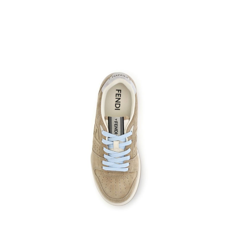 Beige Calf Leather Bos Taurus Low Top Sneakers
