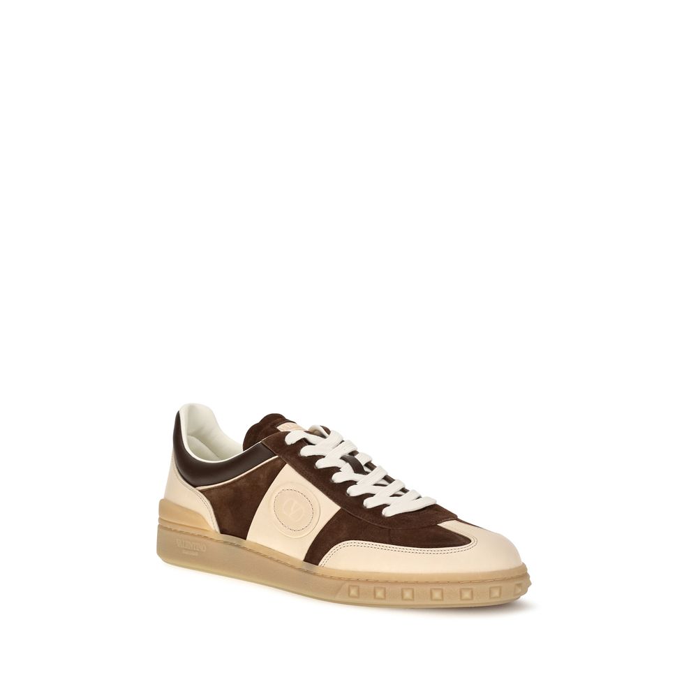 Brown Suede Leather Low Top Sneakers
