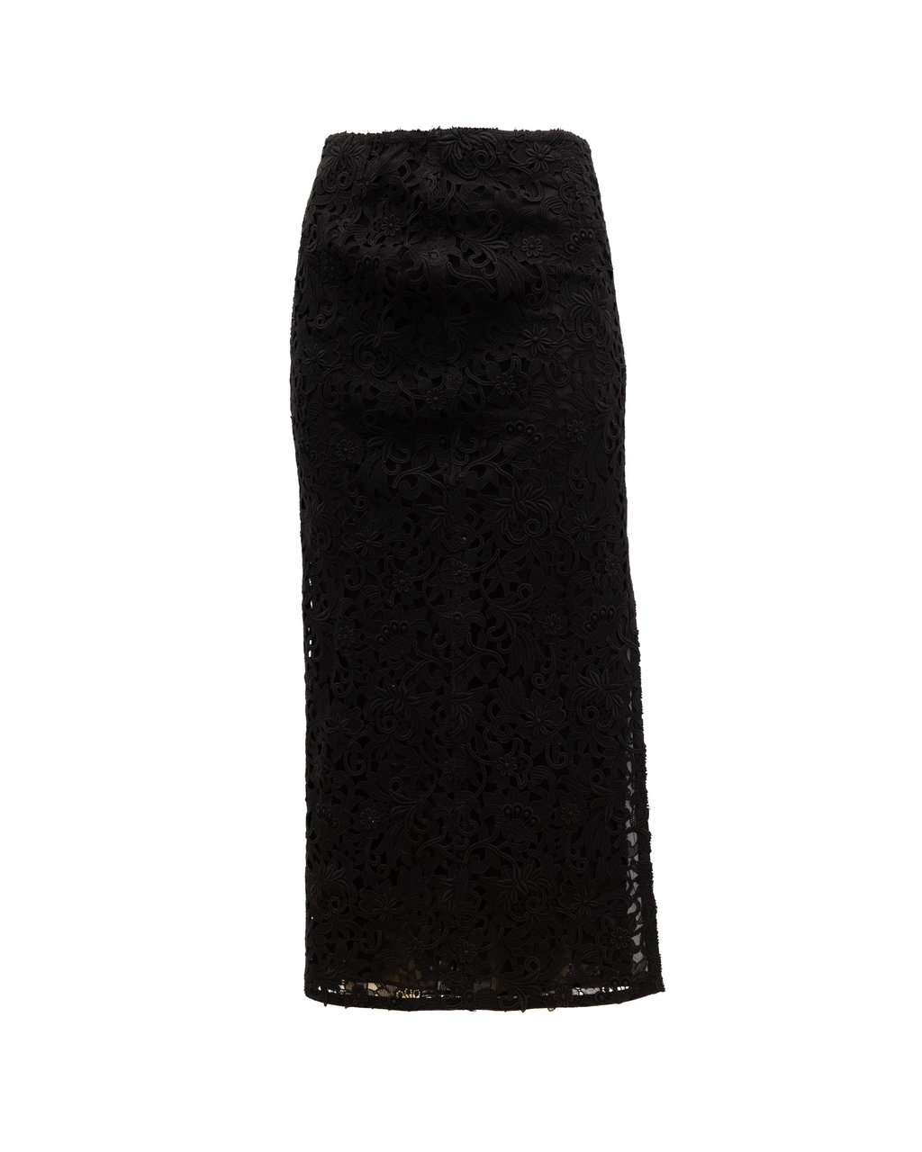 Women Midi Skirt with Floral Lace