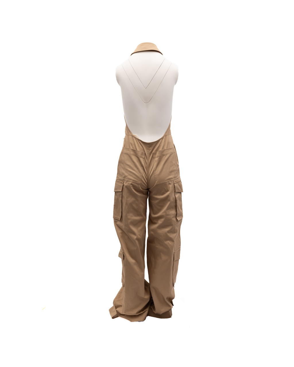 Women Beige Jumpsuit with an open back