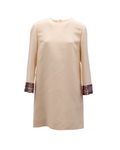 Women Cream Dress With Multi-Colored Sequin Cuffs