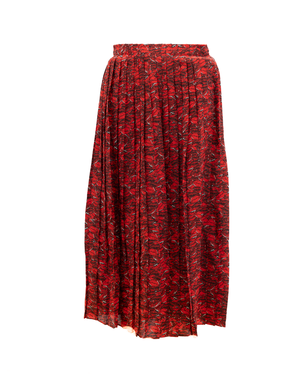Women Midi Red Skirt with black and white details