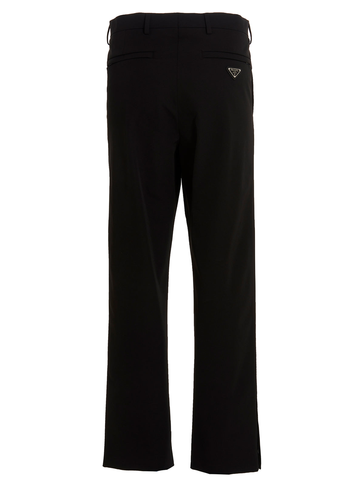 Black Polyester Casual Pants