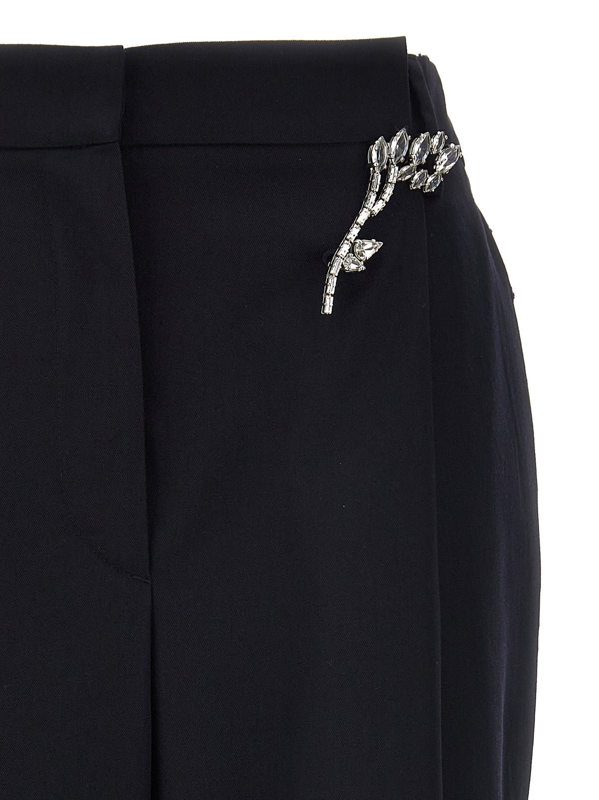 Blue Wool Casual Pants