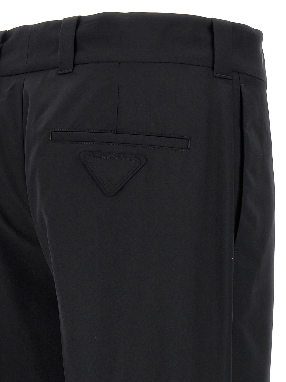 Black Virgin Wool Casual Pants