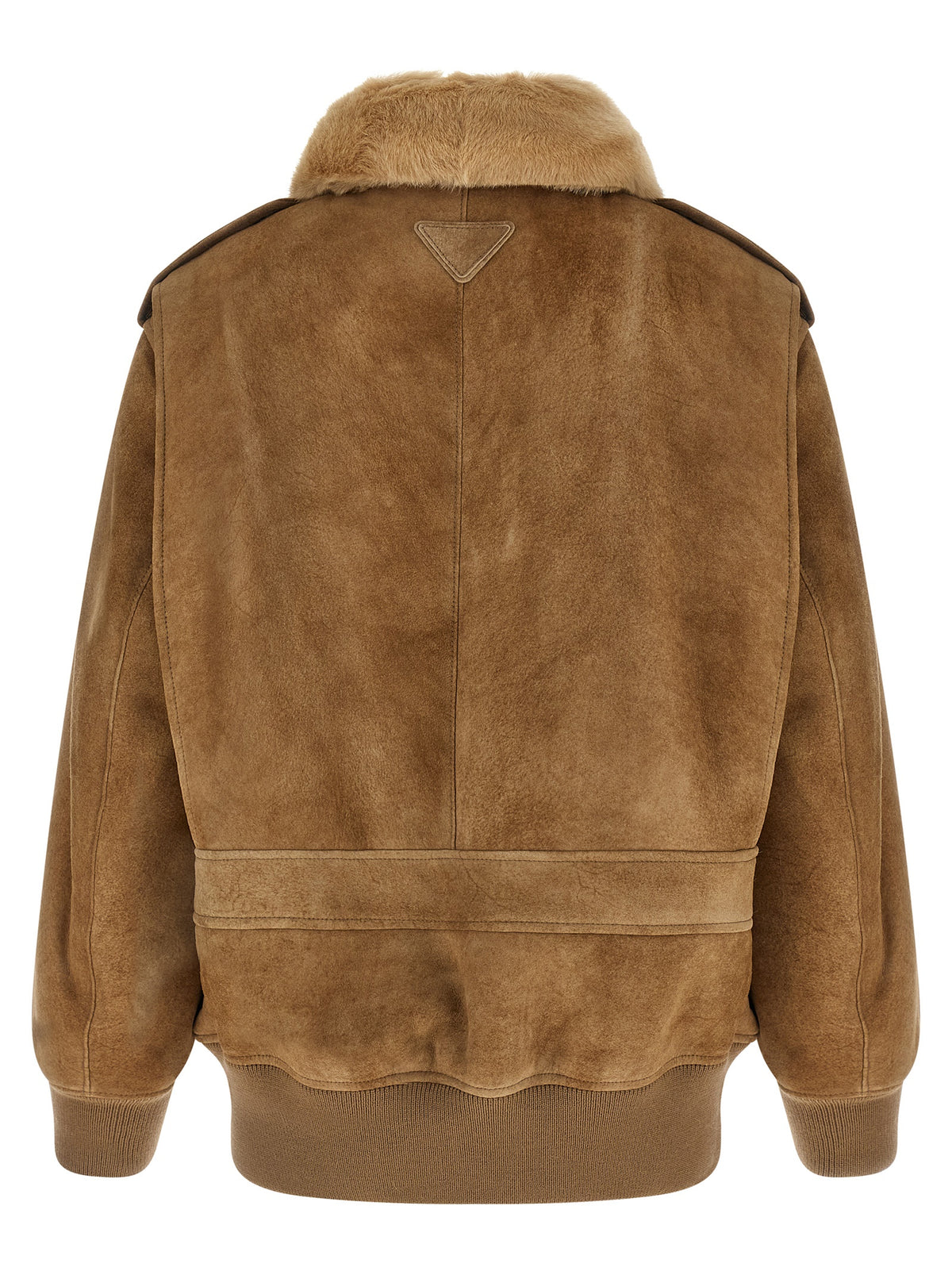 Beige Lamb Leather Bomber