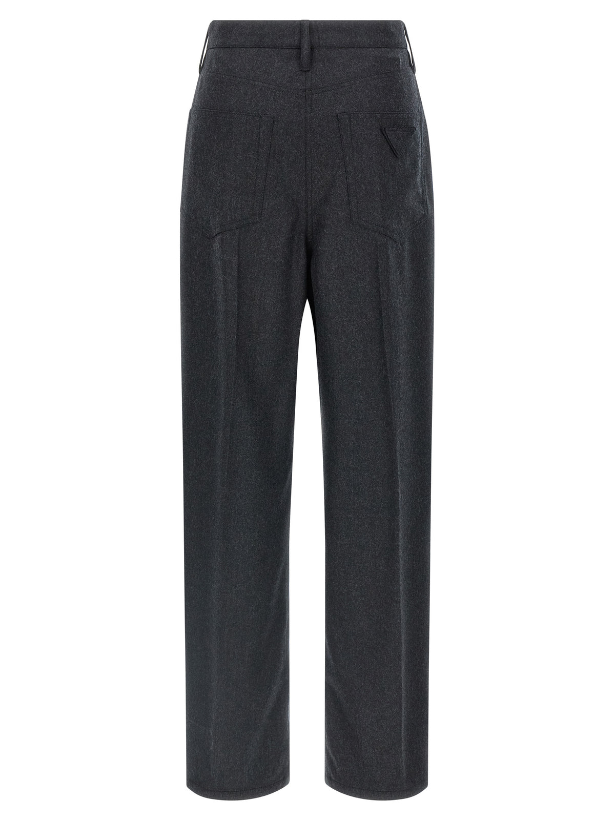Gray Virgin Wool Casual Pants