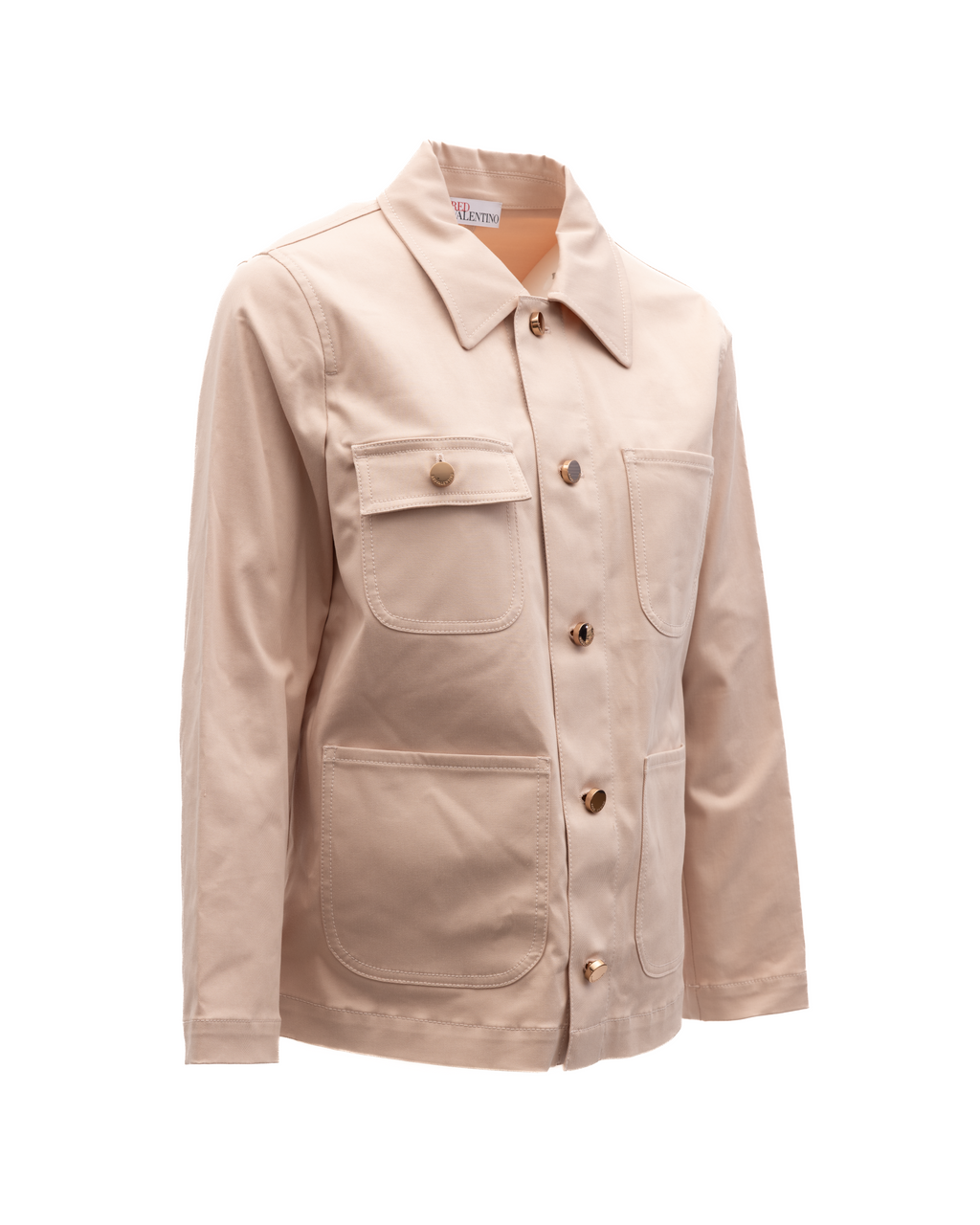Women Beige Cotton Denim Jacket