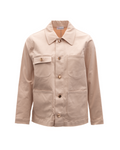 Women Beige Cotton Denim Jacket