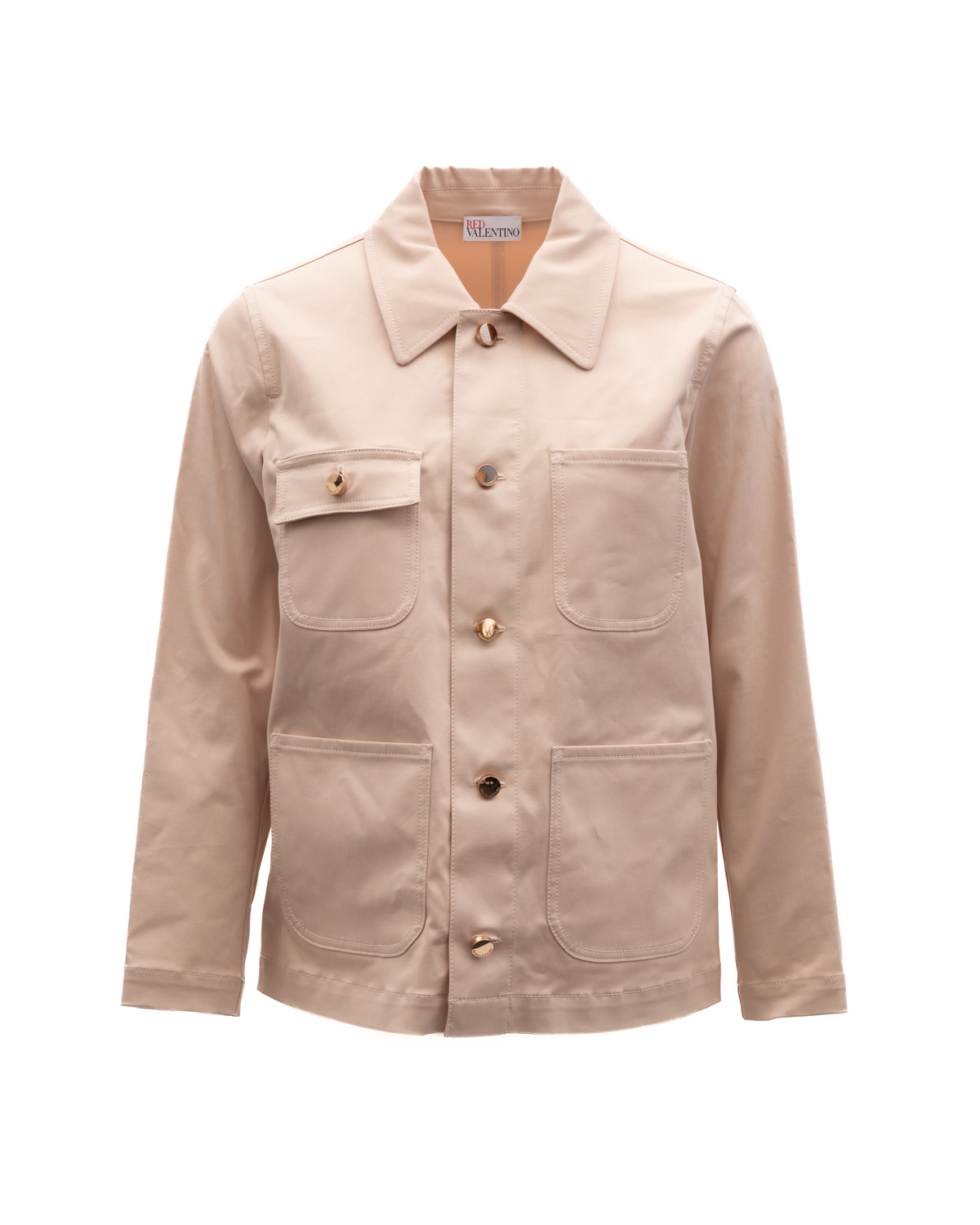 Women Beige Cotton Denim Jacket