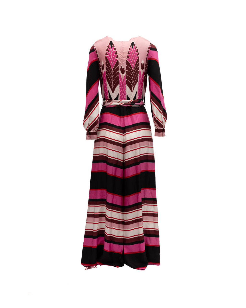 Pink Dress with Burgundy details