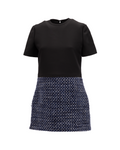 Black and Blue Tweed Mini Dress