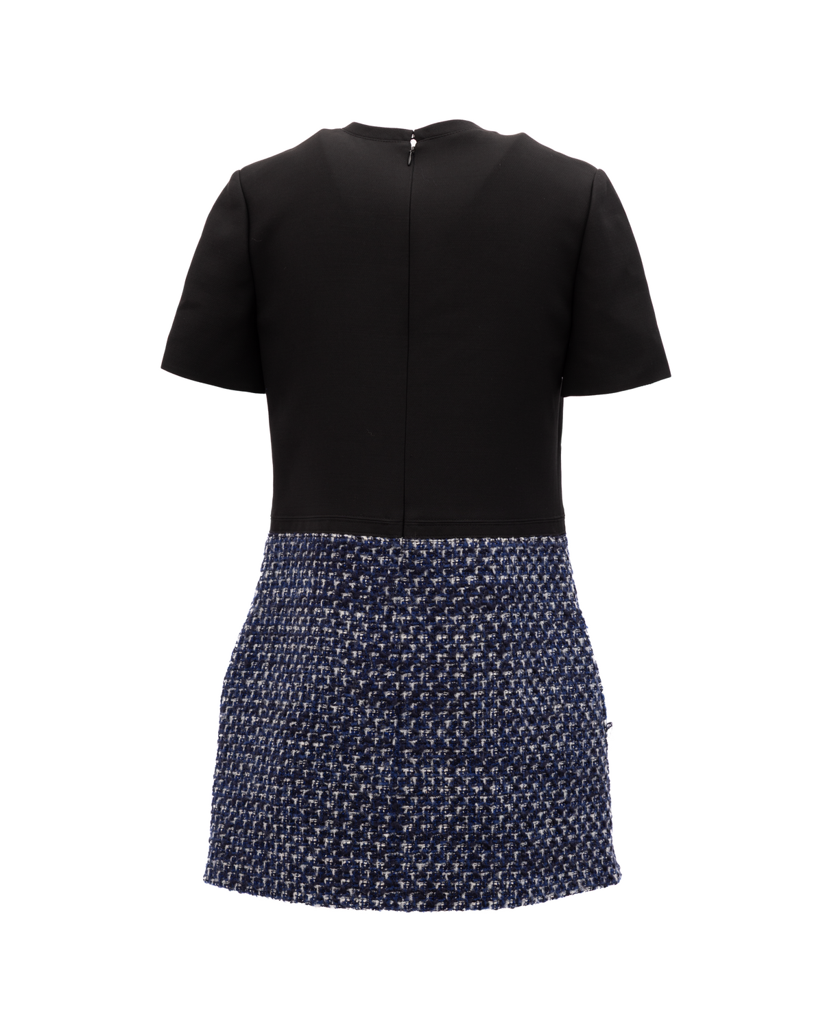 Black and Blue Tweed Mini Dress