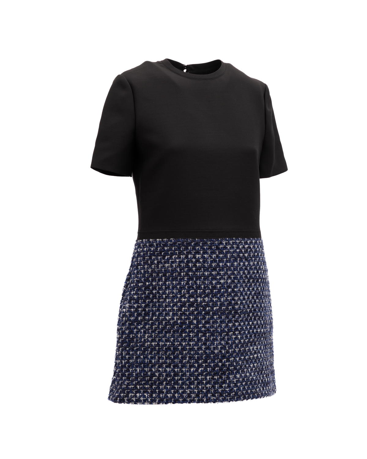 Black and Blue Tweed Mini Dress