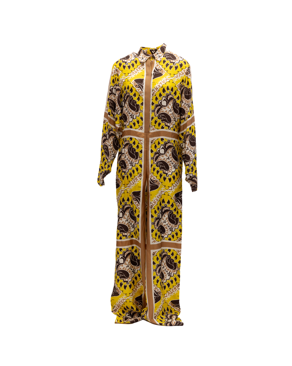 Yellow Paisley Print Wide-Leg Jumpsuit
