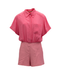 Pink Shirt-Style Romper