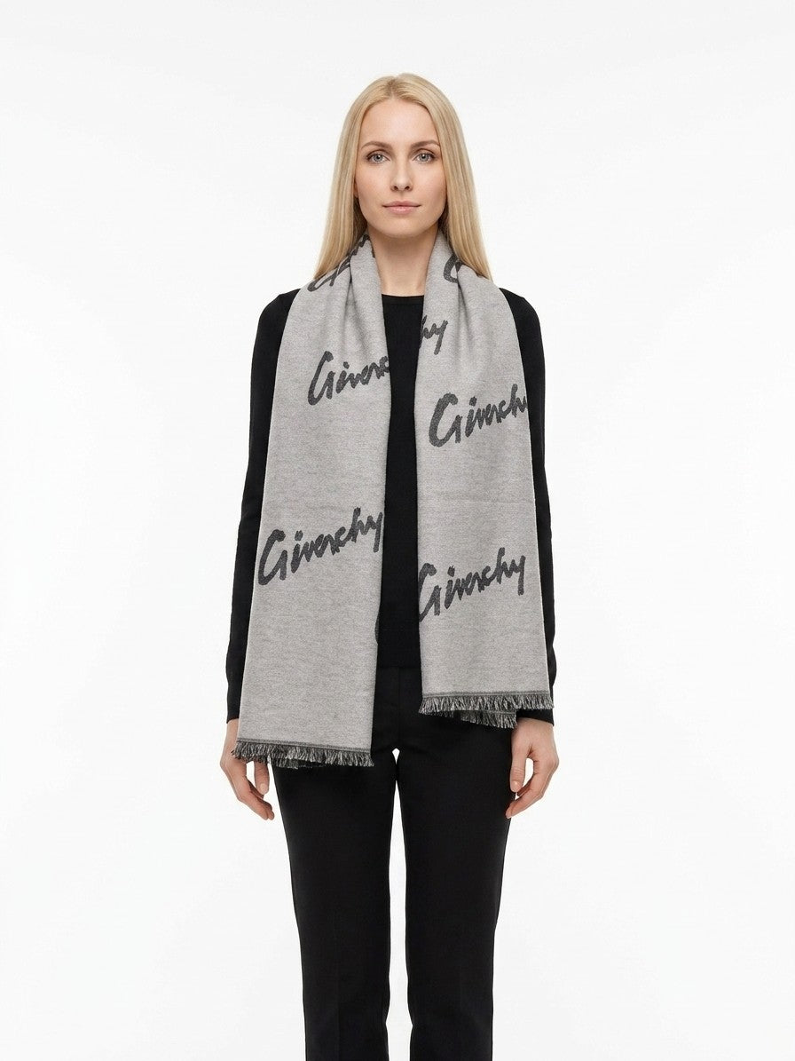 Gray Wool Scarf