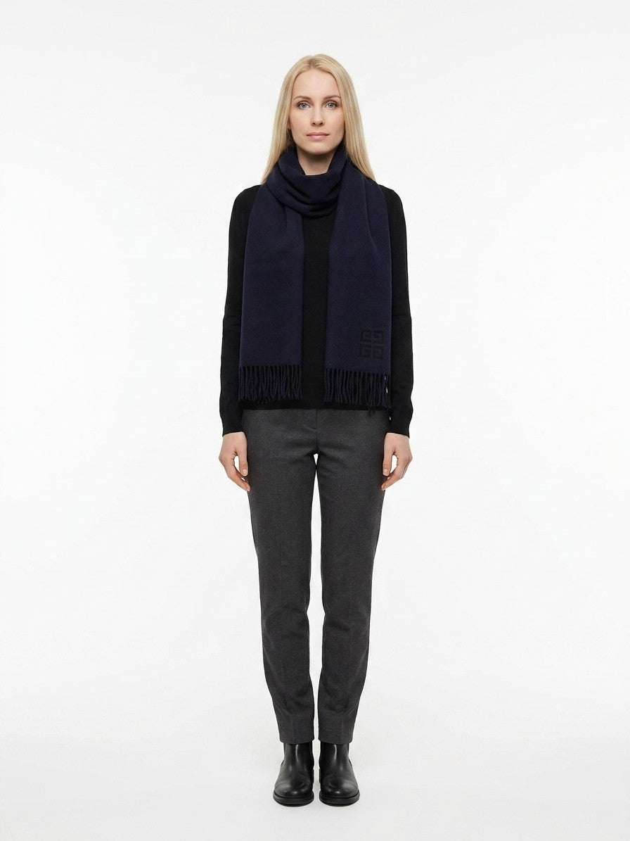 Blue Wool Scarf