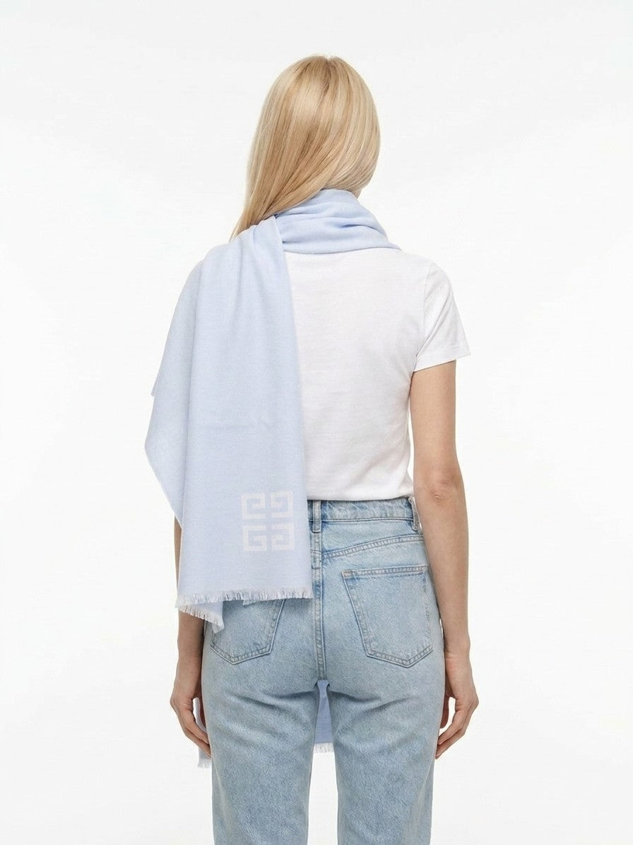Blue Wool Scarf