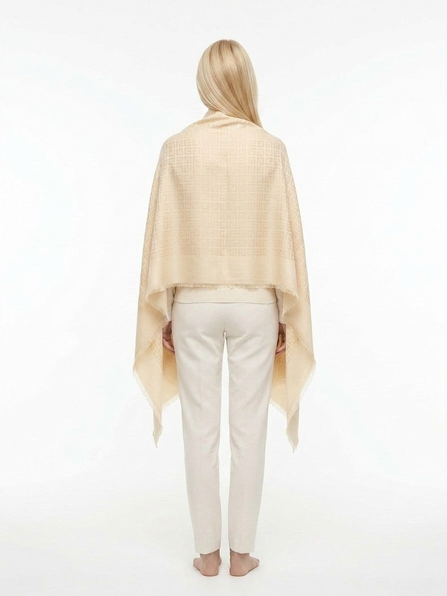 Beige Silk Scarf