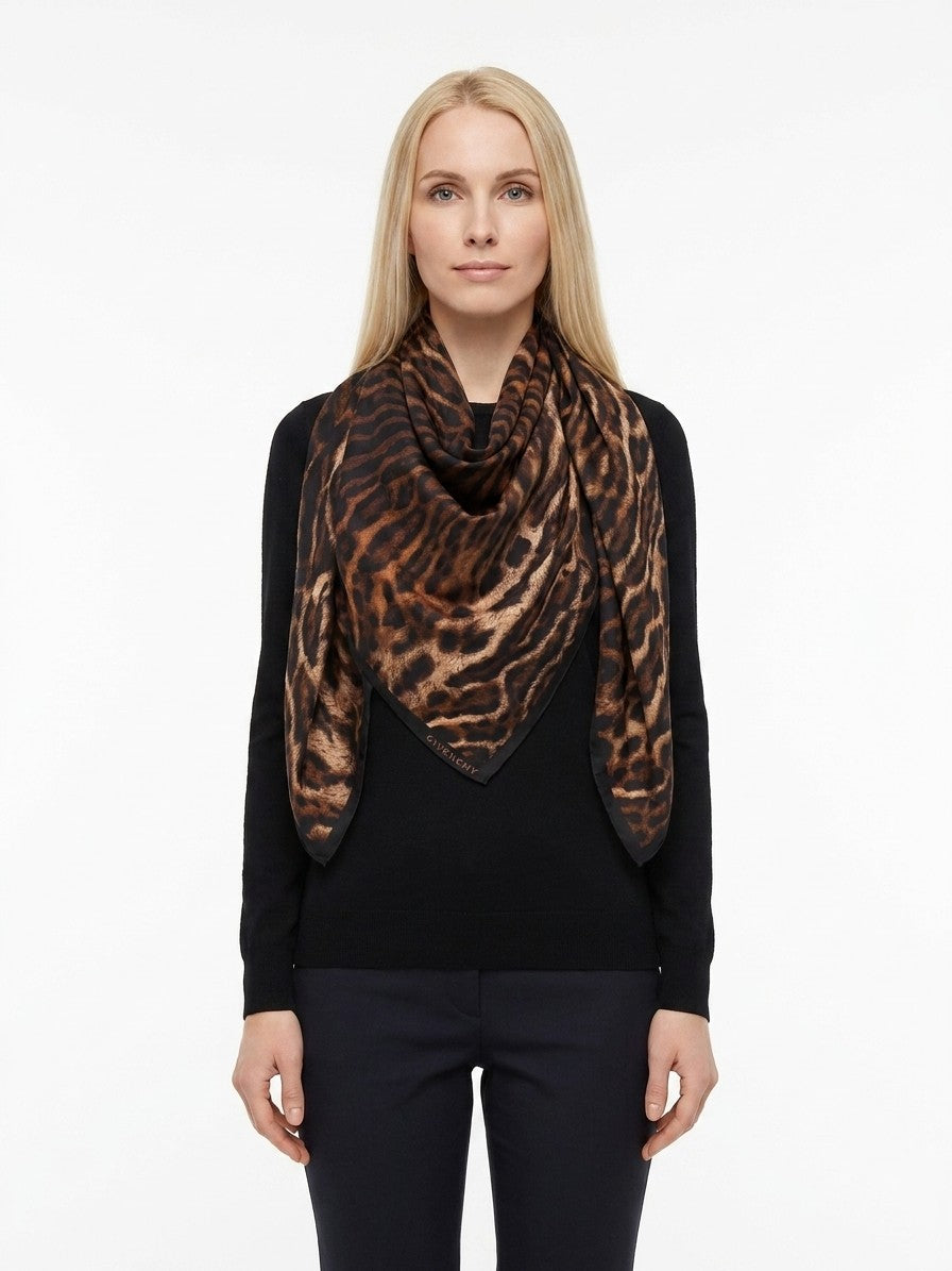 Brown Silk Foulard