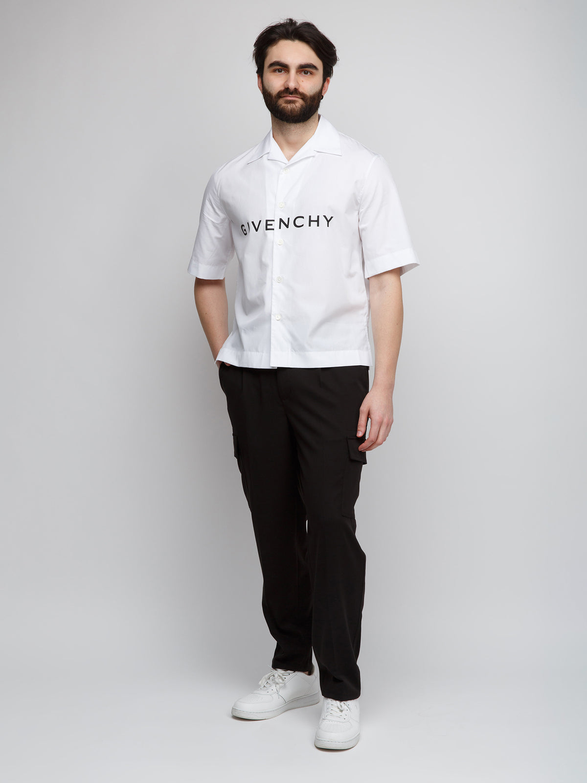 Bicolor Cotton Shortsleeve Shirt