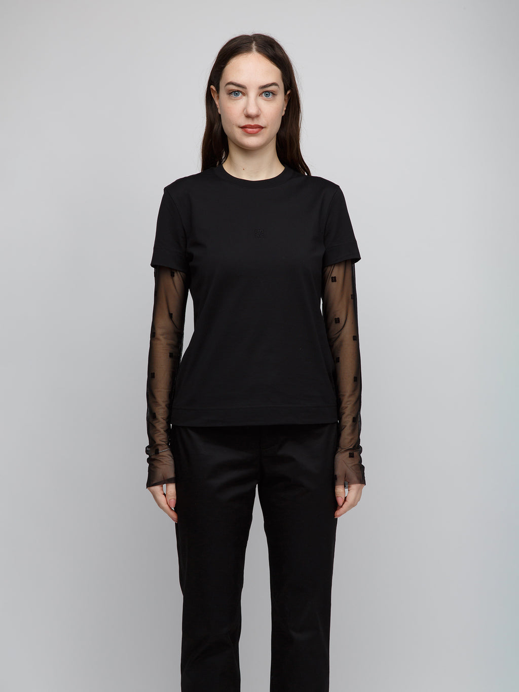 Black Cotton Long Sleeve T-Shirt