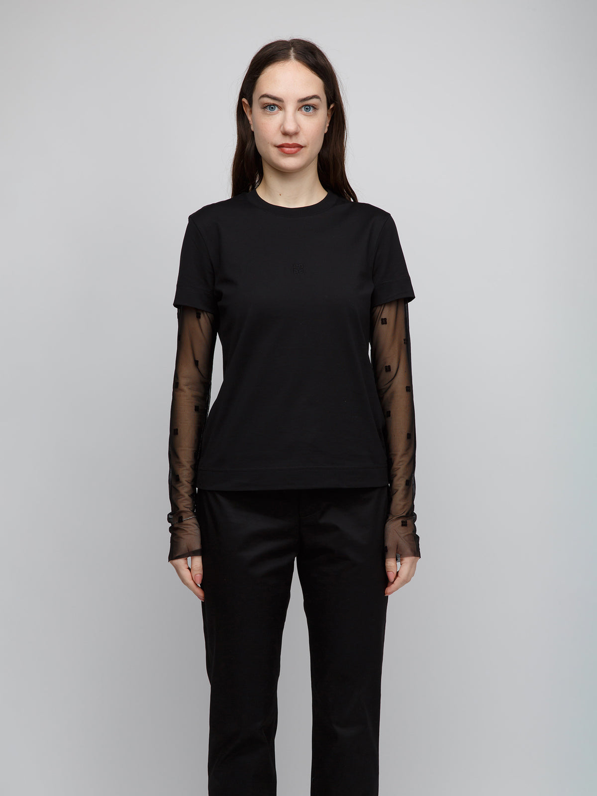 Black Cotton Long Sleeve T-Shirt