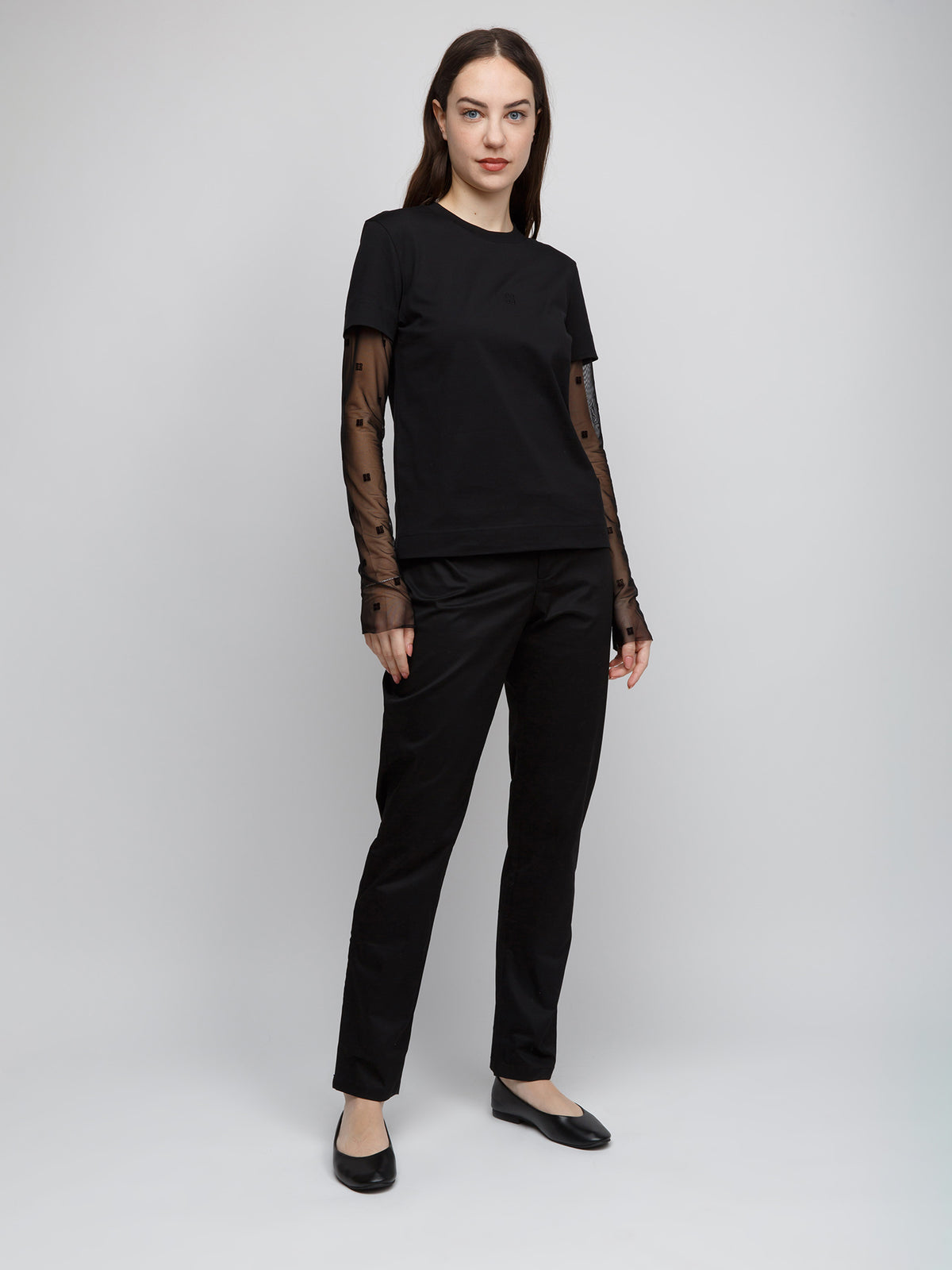 Black Cotton Long Sleeve T-Shirt