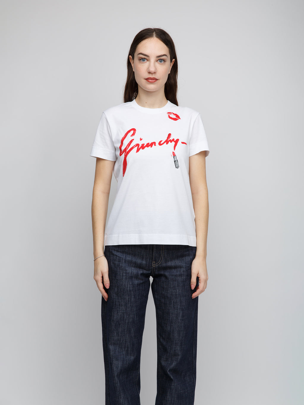 White Cotton Sleeveles T-Shirt