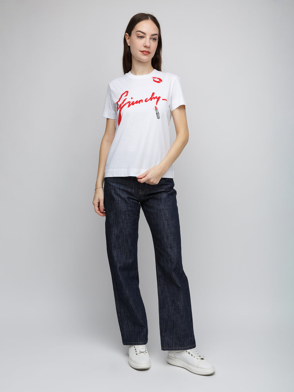 White Cotton Sleeveles T-Shirt