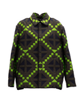 Green Geometric Button-Up Jacket