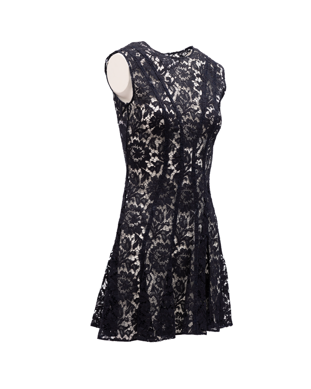 Floral Black Lace Mini Dress