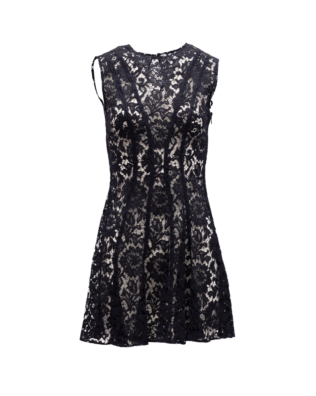 Floral Black Lace Mini Dress