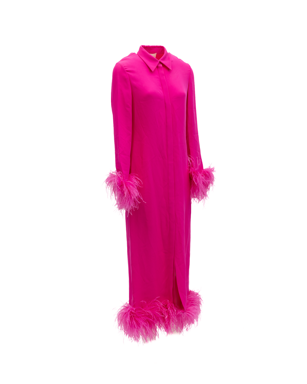 Pink Feather Hem Dress