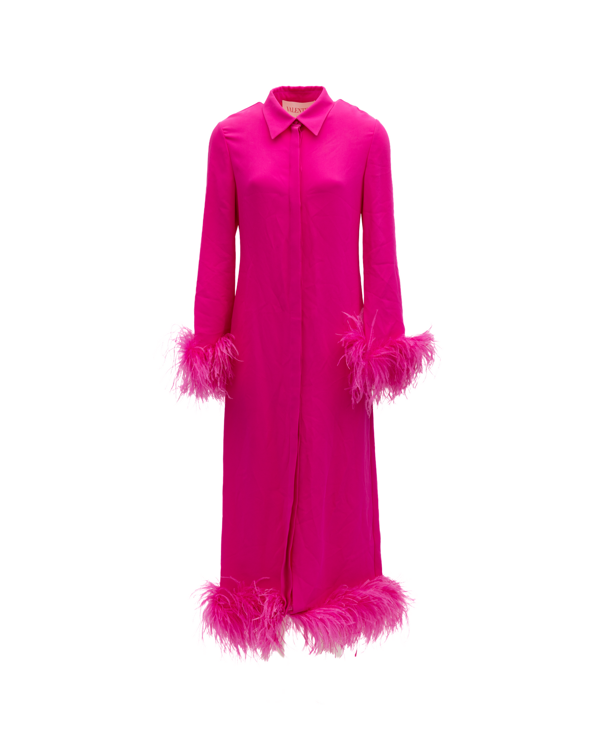 Pink Feather Hem Dress