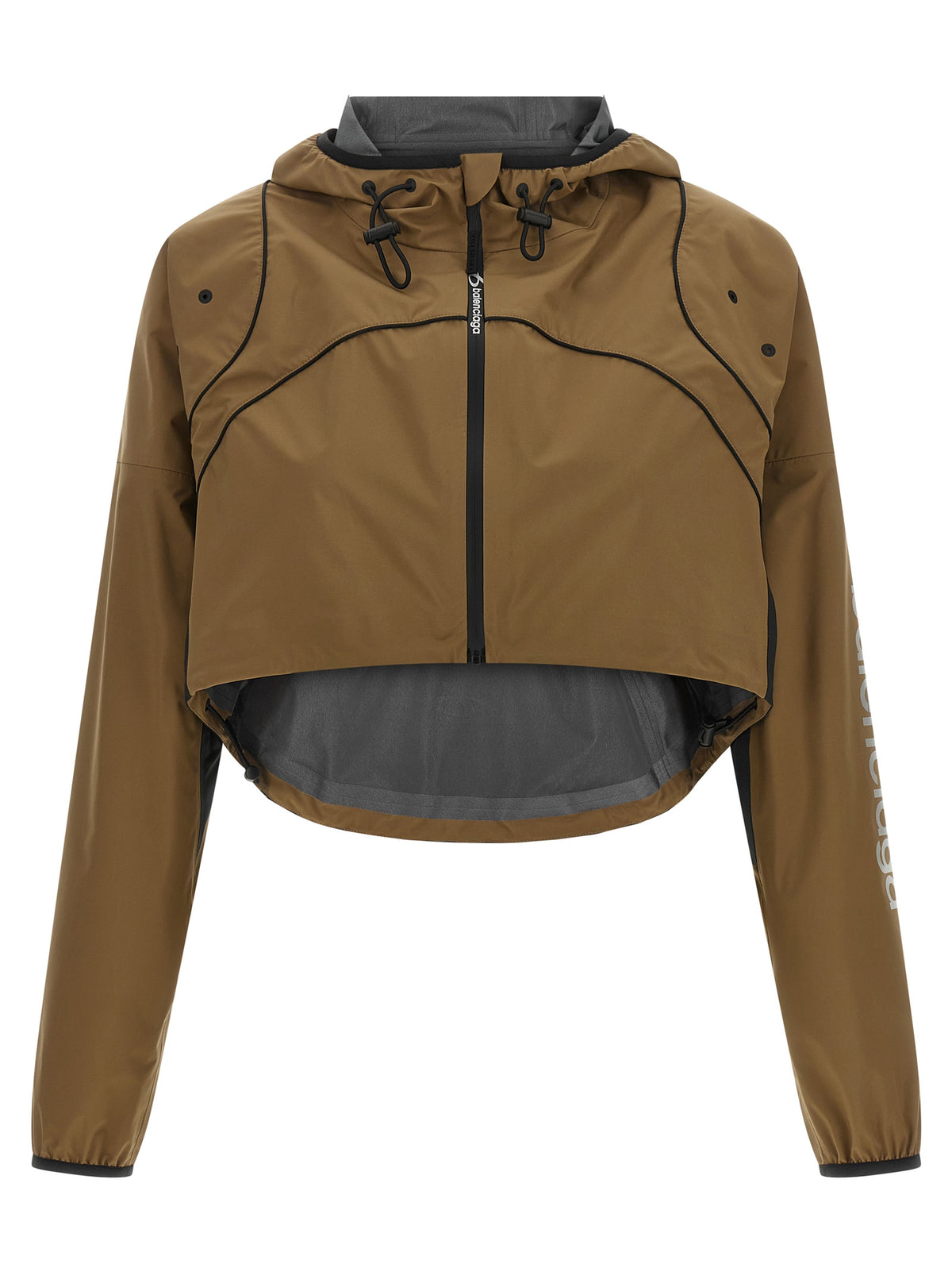 Brown Polyester Shell Jacket