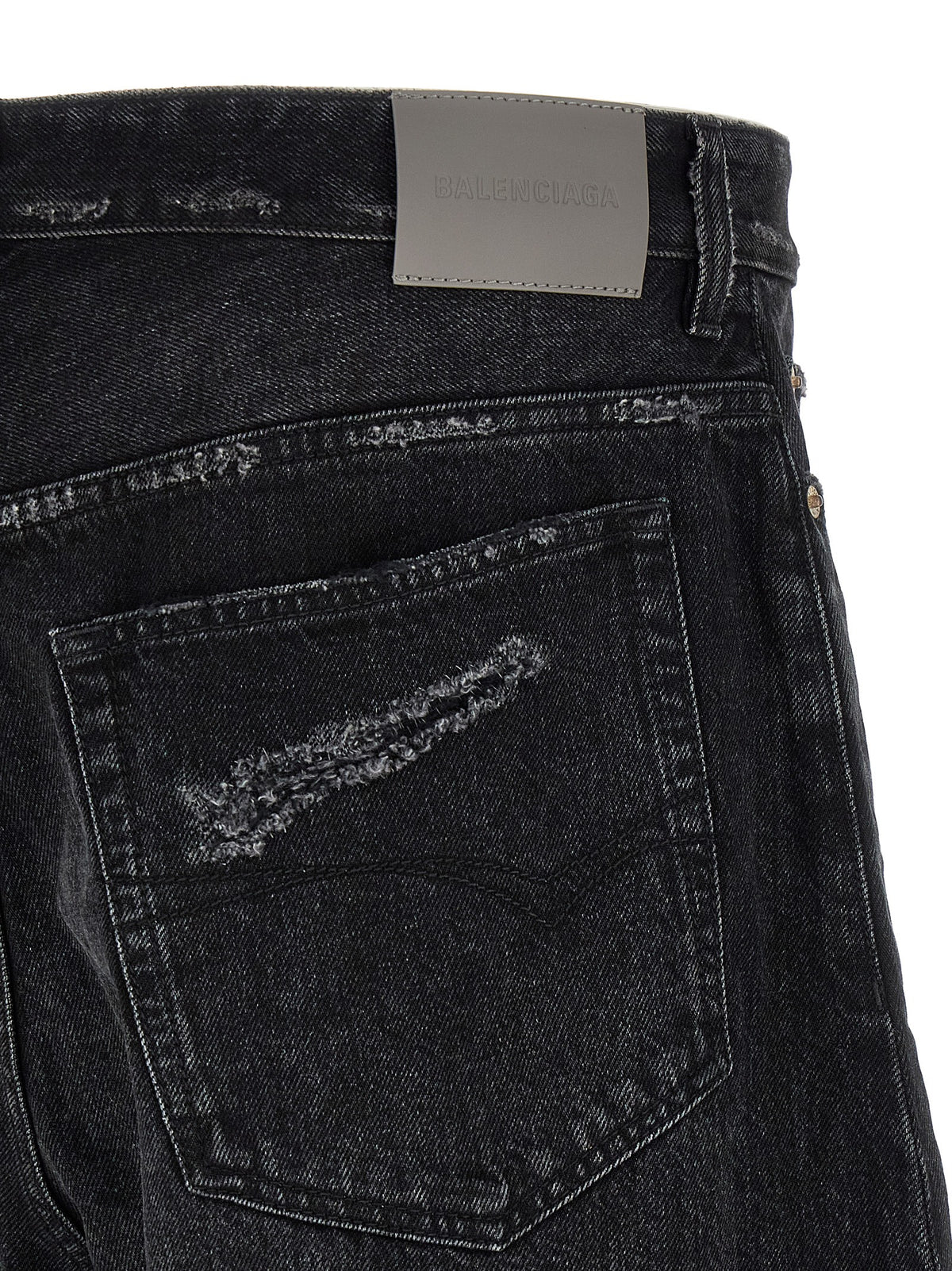 Black Cotton Cropped Jeans