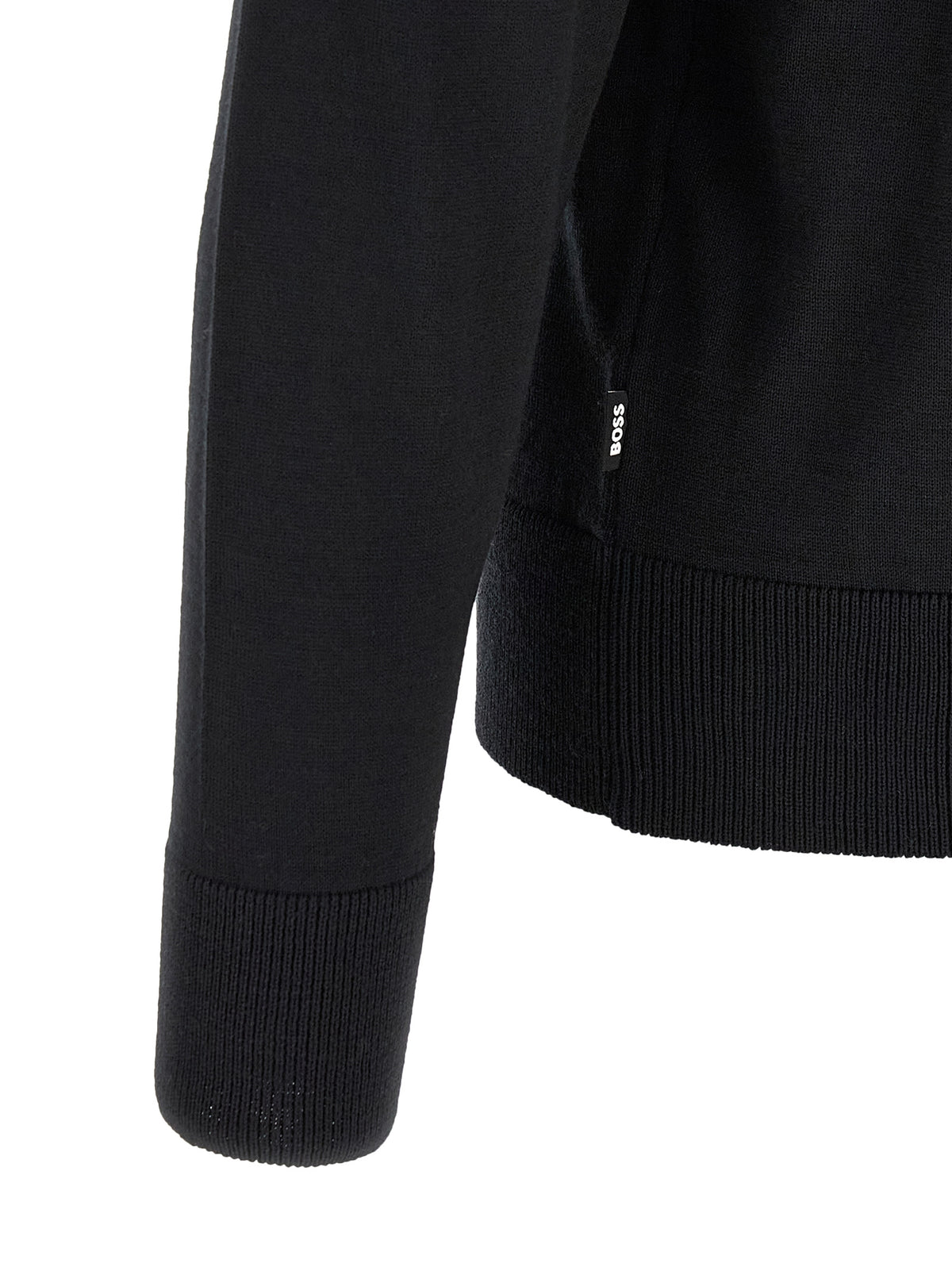 Black Virgin Wool Cardigan