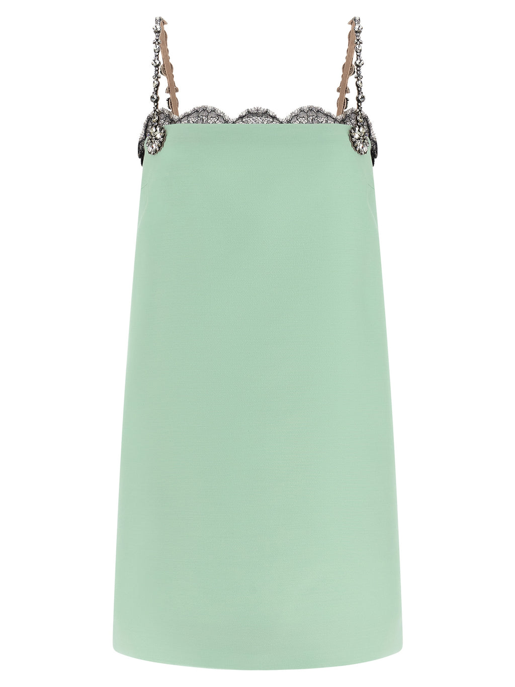 Bicolor Virgin Wool Short Dress