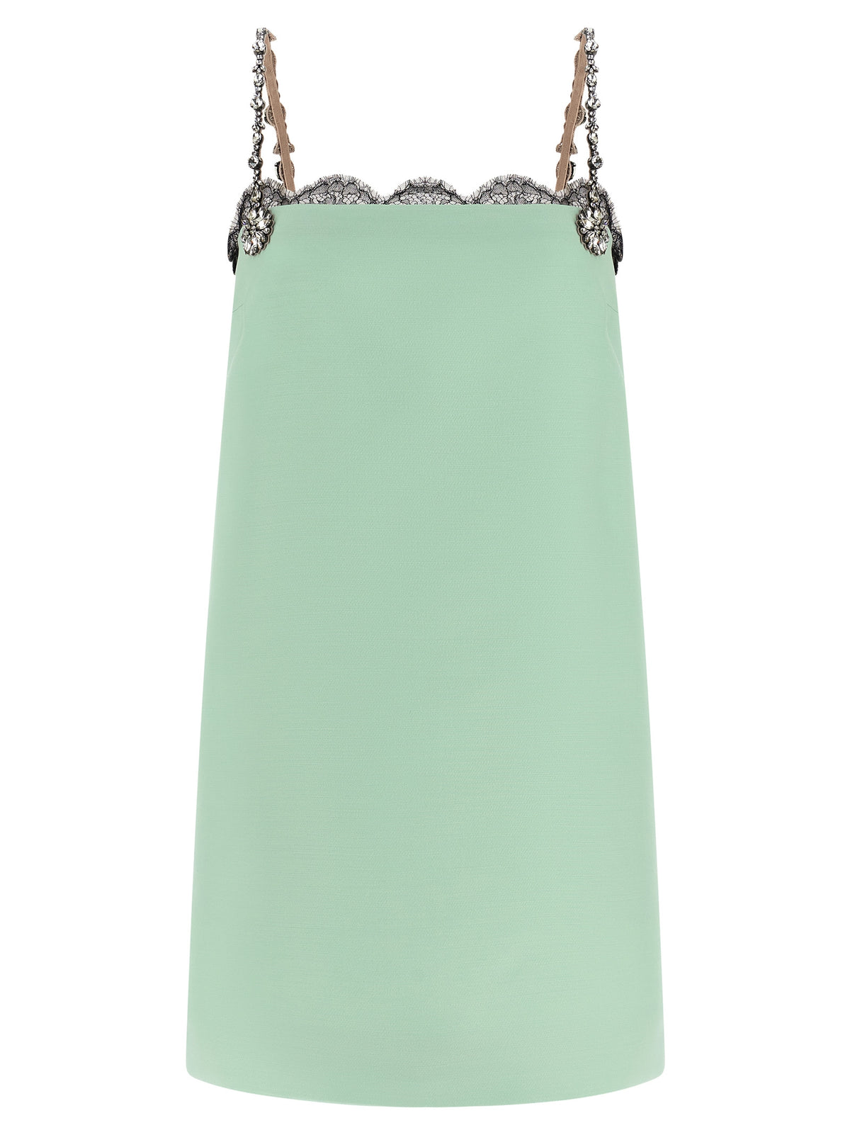 Bicolor Virgin Wool Short Dress