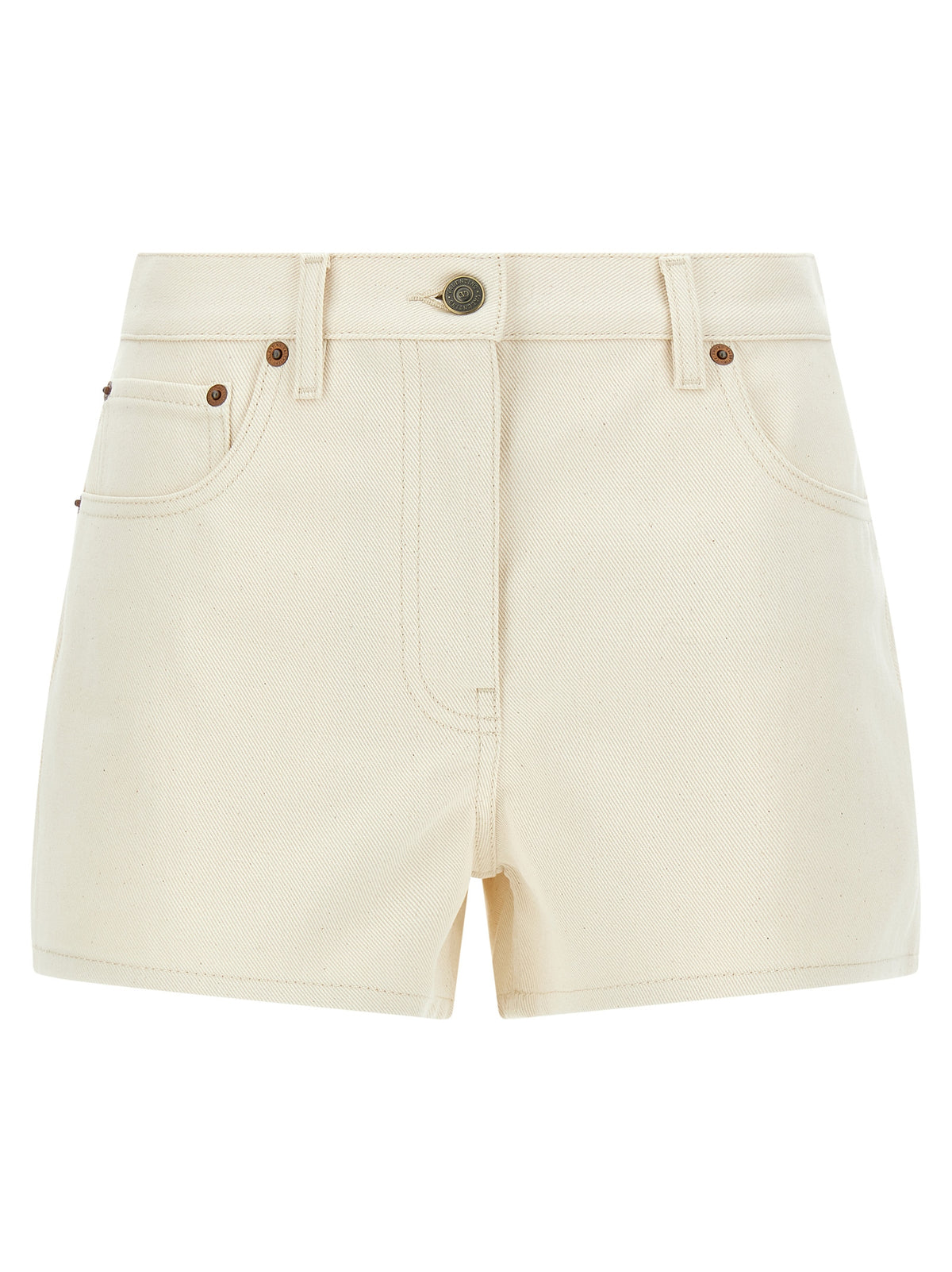 Beige Cotton Bermuda Shorts