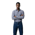 Blue Polyester Dress Shirt
