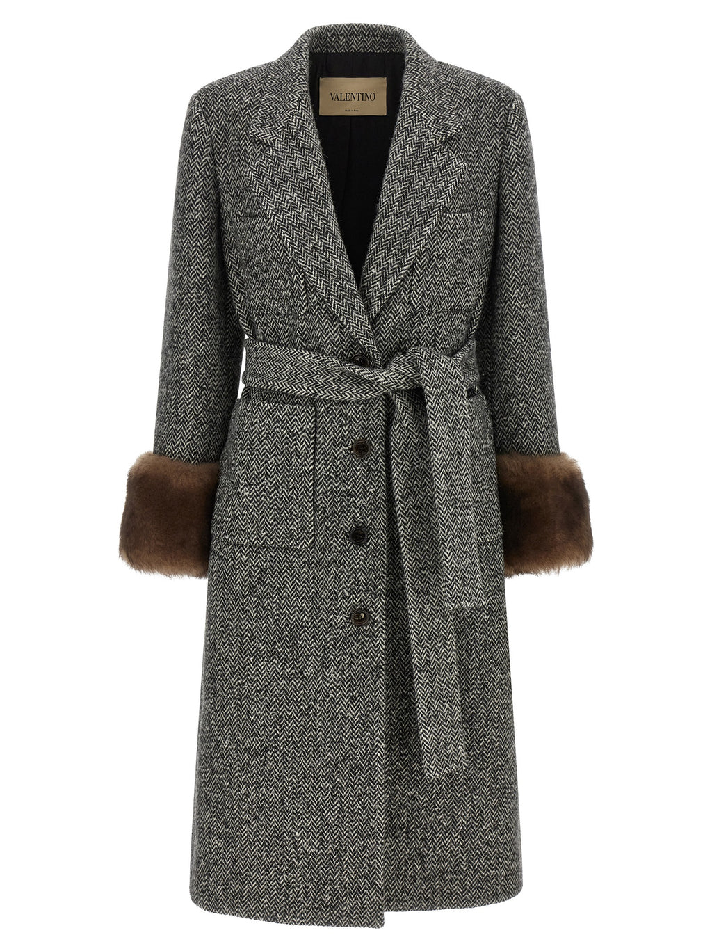 Bicolor Virgin Wool Coat