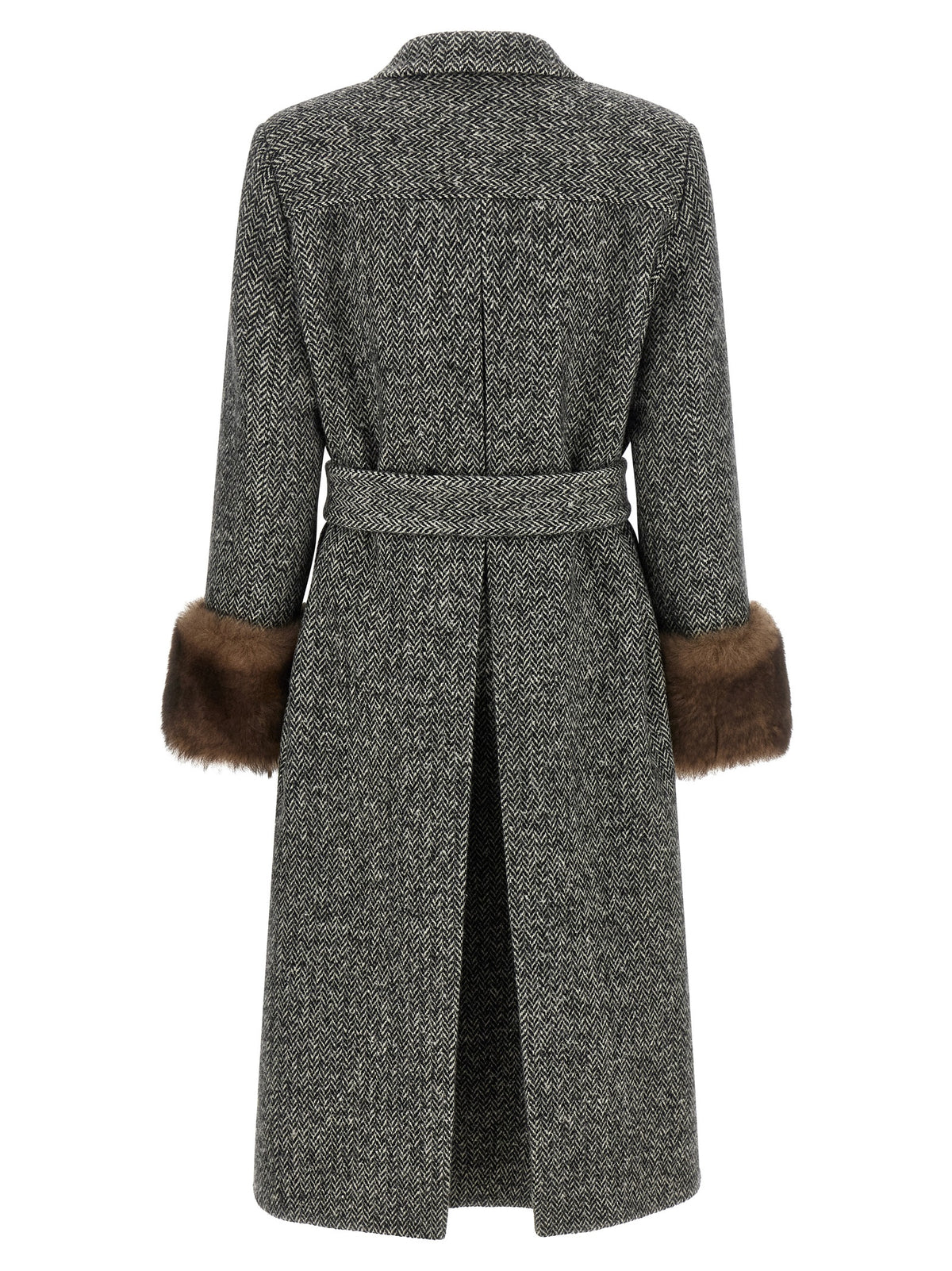 Bicolor Virgin Wool Coat