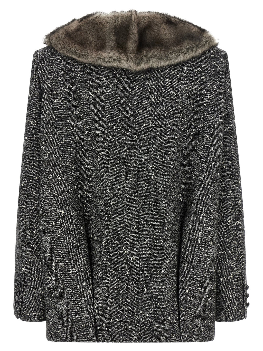 Bicolor Virgin Wool Coat