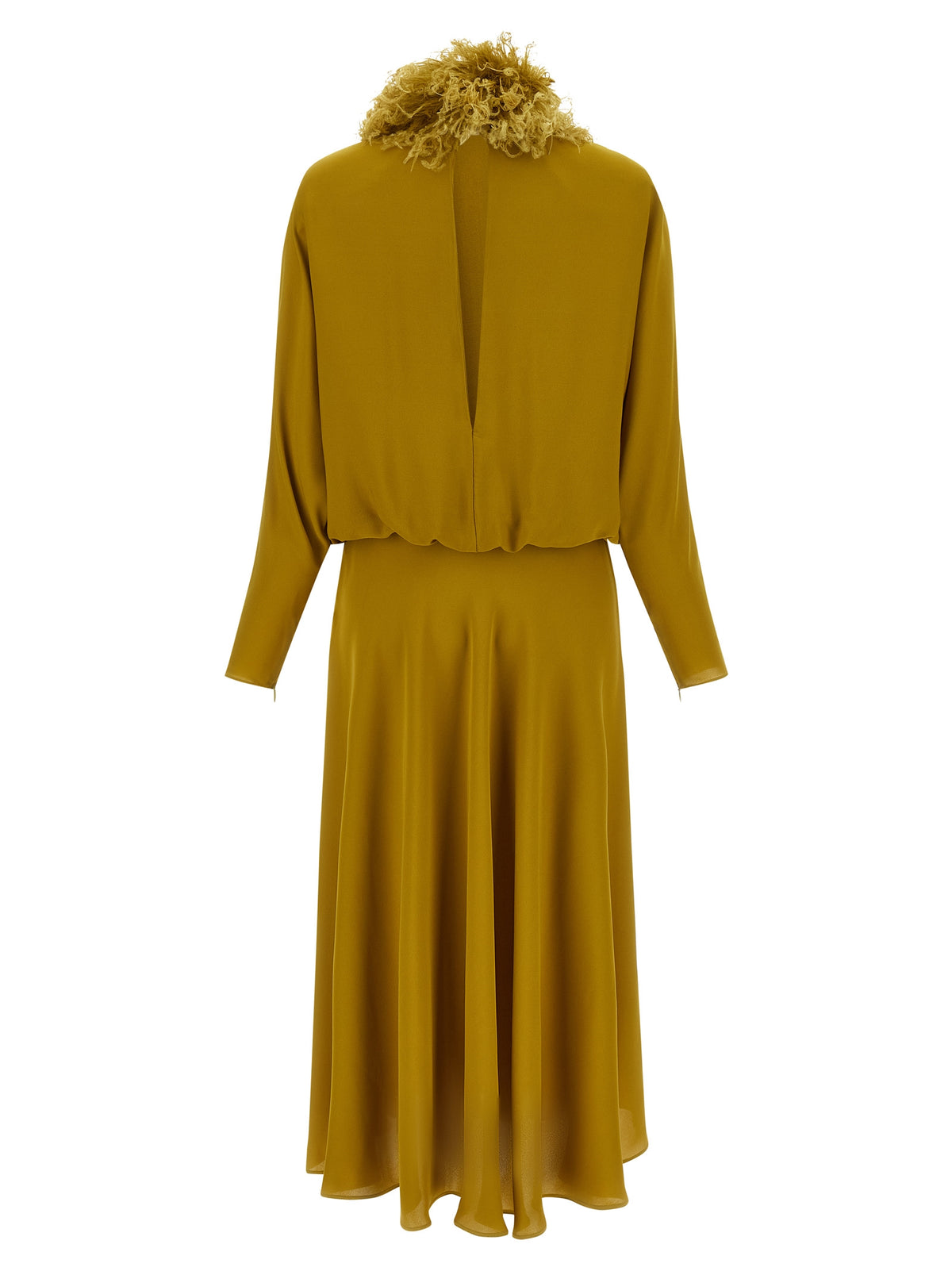 Bicolor Silk Midi Dress