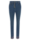 Blue Lamb Fur High-Waisted Jean